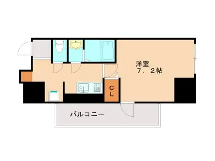 アプリーレ三宮イースト(1K/7階)の間取り写真