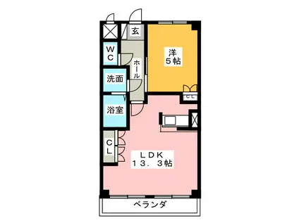 ボア・ソルテ(1LDK/1階)の間取り写真