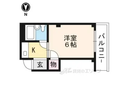 WYNN御陵(1K/1階)の間取り写真