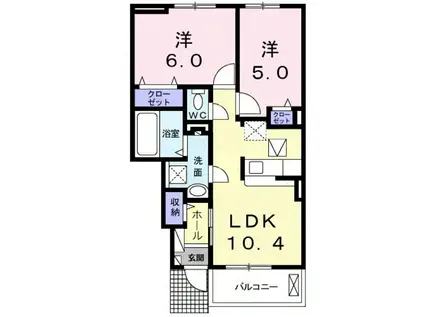 サン ベル I(2LDK/1階)の間取り写真