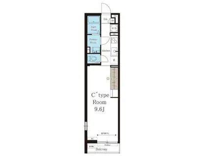 リブリ・ル リス(1K/1階)の間取り写真