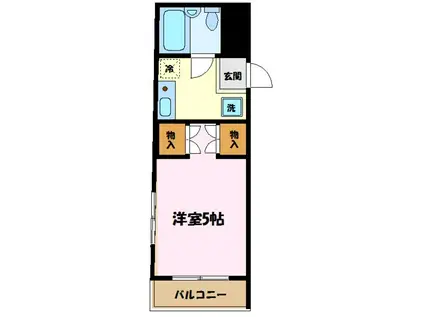 ヴェルデ多摩川(1K/3階)の間取り写真