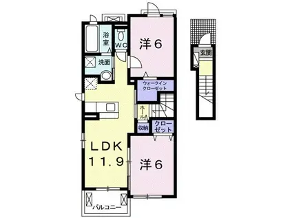 サンシャイン レジデンス II(2LDK/2階)の間取り写真