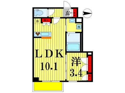 VIELL(1LDK/1階)の間取り写真