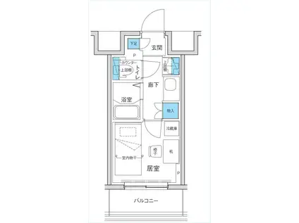 キャンパスヴィレッジ武蔵小杉(ワンルーム/4階)の間取り写真