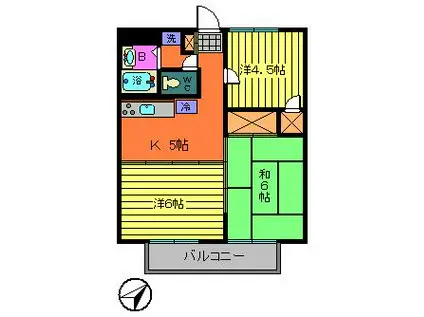 メゾンドール二俣(3K/2階)の間取り写真