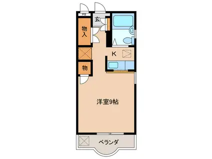 コーポプレアデス(ワンルーム/3階)の間取り写真