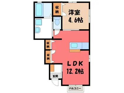 メゾン・ド・ルミナス(1LDK/1階)の間取り写真