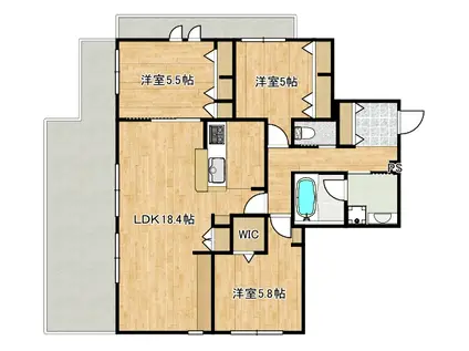 登戸ヘーベルメゾン東棟(3LDK/4階)の間取り写真