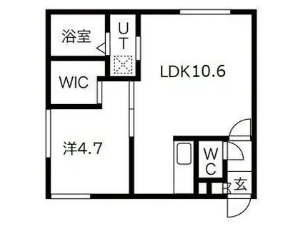 HALLEYVIEW イースト(1LDK/3階)の間取り写真