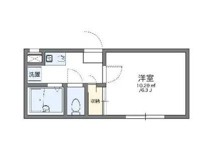 レオパレスクレストNY(1K/2階)の間取り写真