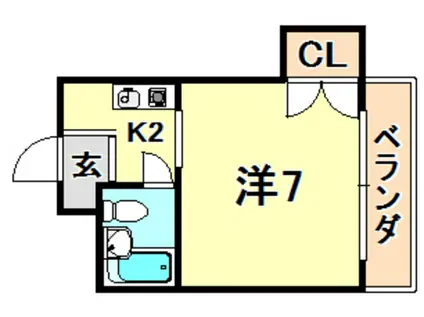 藤井ハイツ(1K/2階)の間取り写真