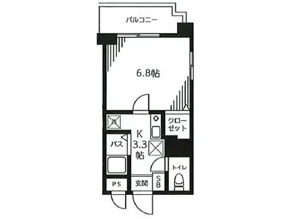 ビクトリュー仲町台(1K/3階)の間取り写真