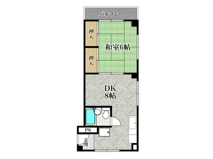 富士ビル松原I(1DK/4階)の間取り写真