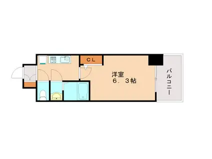 セレニテ神戸西エクラ(1K/7階)の間取り写真