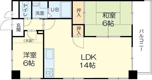 ピアイースト姫路白浜(2LDK/3階)の間取り写真