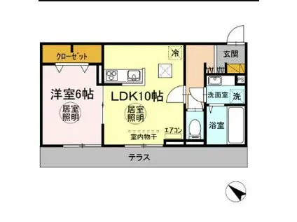 ティアラⅡ(1LDK/1階)の間取り写真