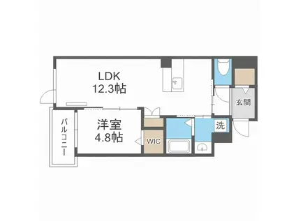 MAISON DU BONHEUR HAKOZAKI(1LDK/4階)の間取り写真