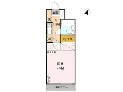 メゾンシャレー(1K/1階)の間取り写真