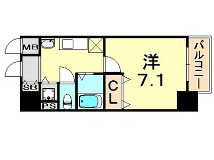 プレサンス神戸裁判所前デリシア(ワンルーム/10階)の間取り写真