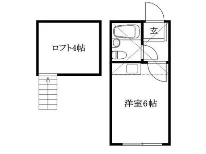 プラザドゥメリーナ(ワンルーム/2階)の間取り写真