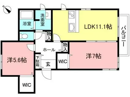 ステラプラスI(2LDK/1階)の間取り写真
