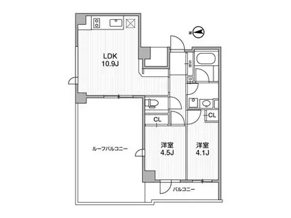 ライトハウス中馬込(2LDK/3階)の間取り写真