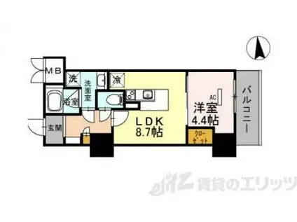 グランセジュール江坂 住居(1LDK/7階)の間取り写真