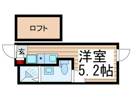 ミューノアージュ六町(ワンルーム/2階)の間取り写真