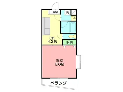 UTOPIA I(1DK/3階)の間取り写真