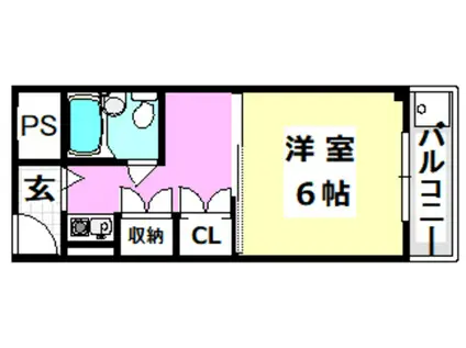 レナジア南摂津(1K/4階)の間取り写真