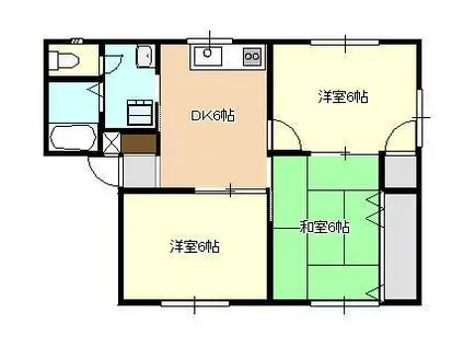 リベラルII(3DK/2階)の間取り写真