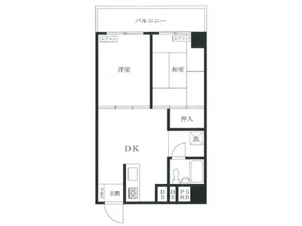 マンション新宿御苑(2DK/10階)の間取り写真