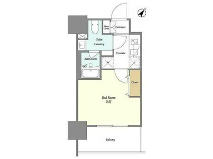 LA DOUCEUR四ツ木イースト(1K/11階)の間取り写真