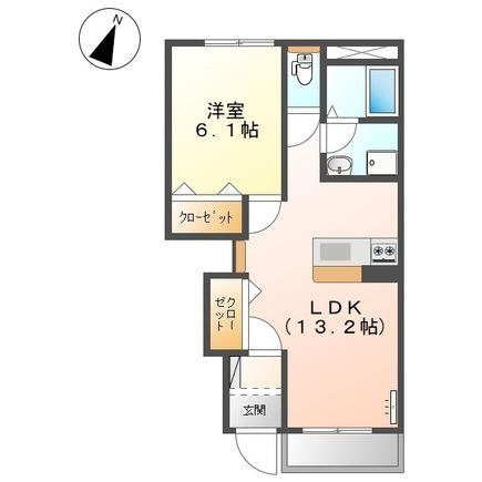 アシューレ(1LDK/1階)の間取り写真