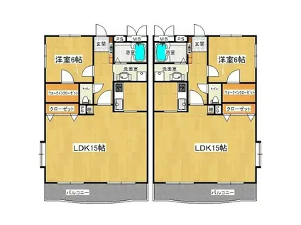 エクシージュ(1LDK/1階)の間取り写真