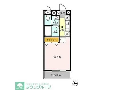 グランディール(1K/2階)の間取り写真