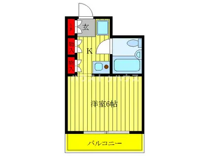 ペガサスマンション十条(ワンルーム/4階)の間取り写真