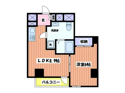 グレースヒル曙(1LDK/6階)の間取り写真