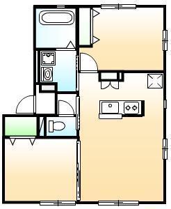 フルール(2LDK/1階)の間取り写真