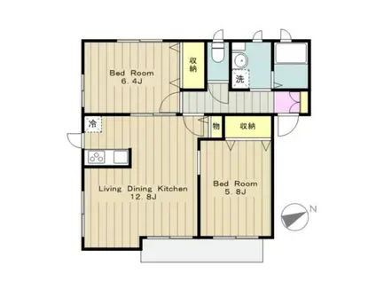 GREEN HILLS グリーンヒルズ(2LDK/1階)の間取り写真