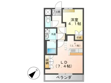 メルヴェーユ(1LDK/1階)の間取り写真