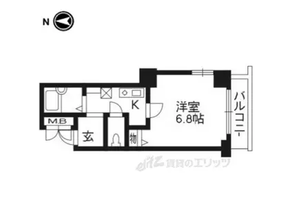プレサンス京都二条城前(1K/3階)の間取り写真