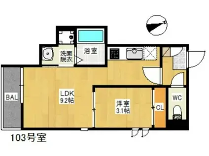 GRANDTIC CASA Ⅱ(1LDK/1階)の間取り写真