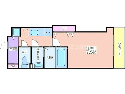 LUXE我孫子II(1K/9階)の間取り写真