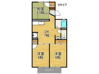 コスモ二色浜(3DK/1階)の間取り写真