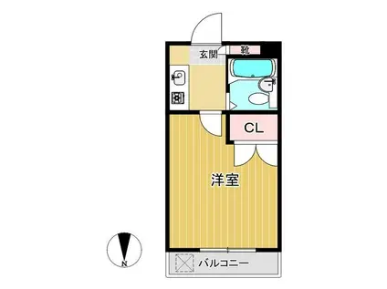 シャルマン谷塚南(1K/1階)の間取り写真