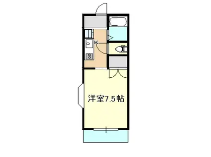 ドリームマンション(1K/2階)の間取り写真