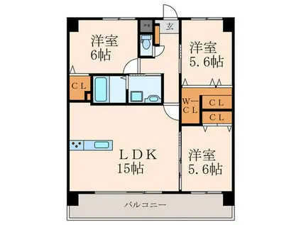 メディプラカーサ(3LDK/12階)の間取り写真