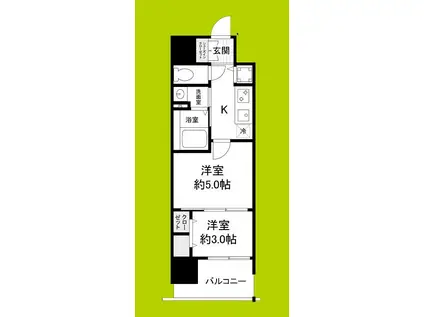 ARTIZA堺(2K/3階)の間取り写真